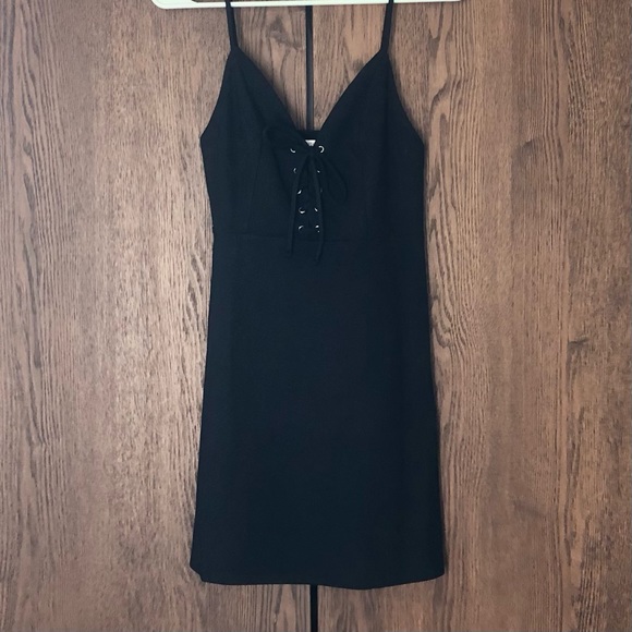 Urban Outfitters Black Lace Up Mini Dress - Picture 2 of 6